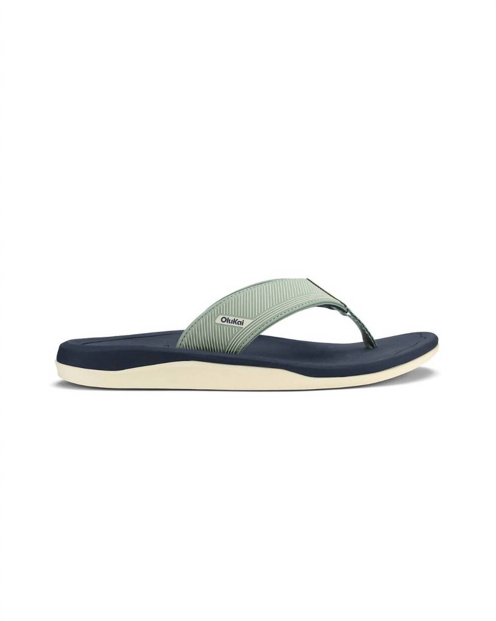 NEW OLUKAI men's ahi kai flip-flop sandal in seagreen/trench blue
